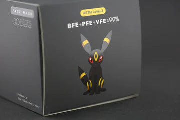 Umbreon Color Pokemon Official Limited Edition 30pcs/box【Made in Hong Kong】Face Mask