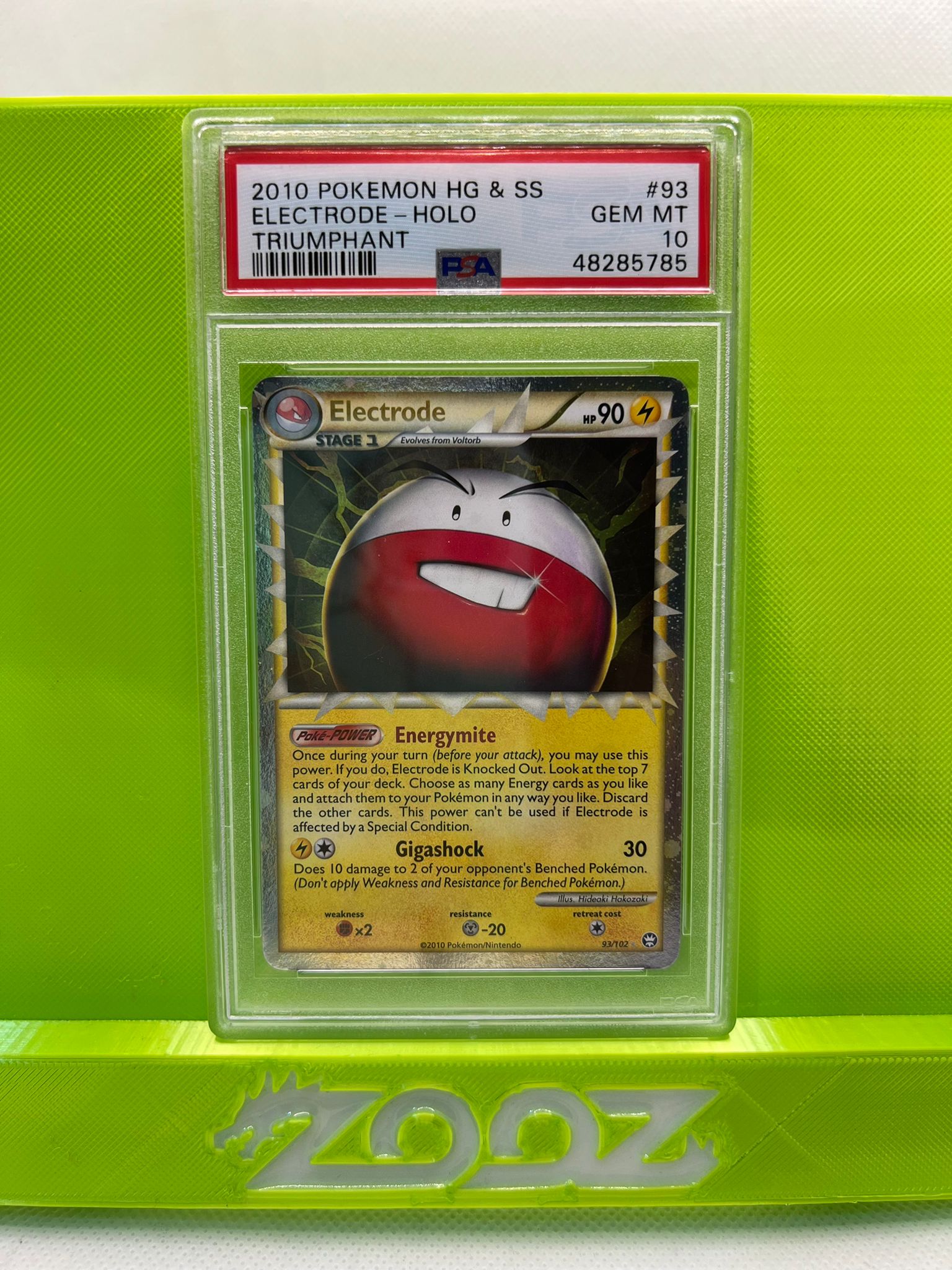 PSA 10 Pokemon Electrode #93 HeartGold & SoulSilver Triumphant Holo