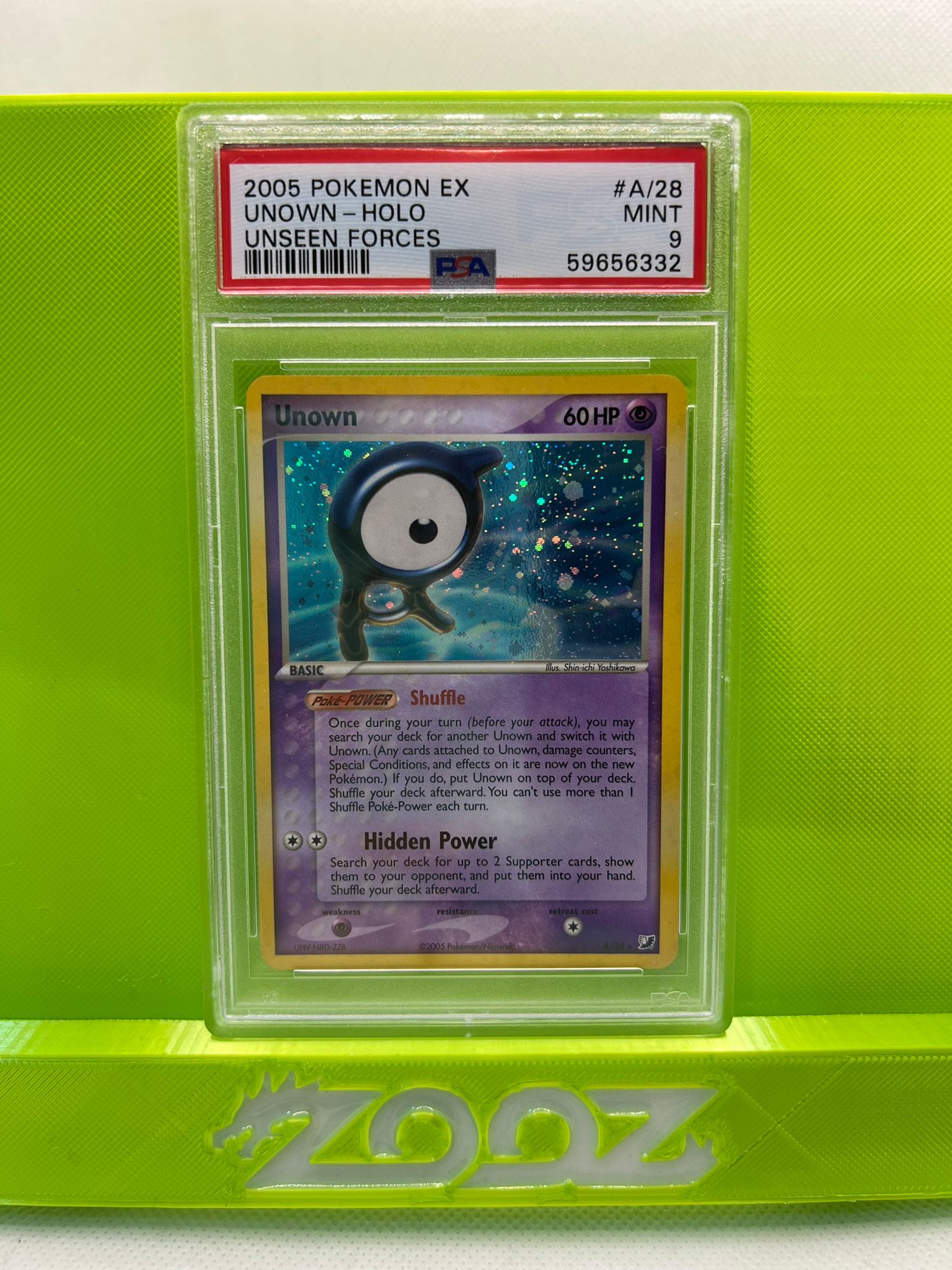 PSA 9 Pokemon EX Unown #A/28 Unseen Forces Holo