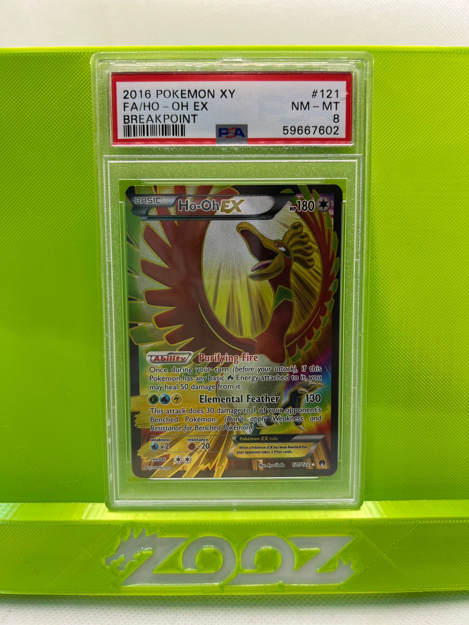 PSA 8 Pokemon XY HO-OH EX #121 Breakpoint