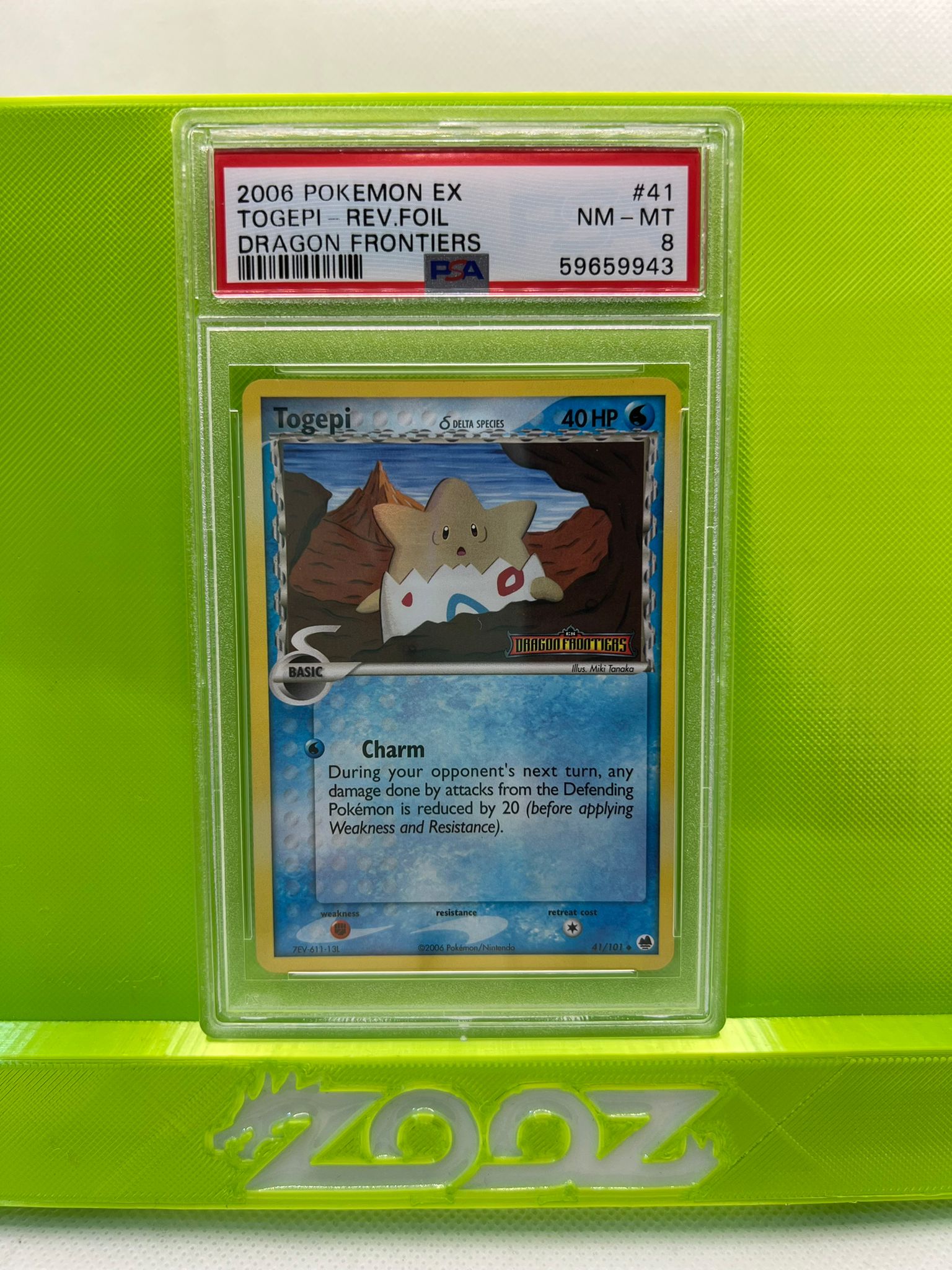 PSA 8 Pokemon EX Togepi #41 Dragon Frontiers Reverse Foil