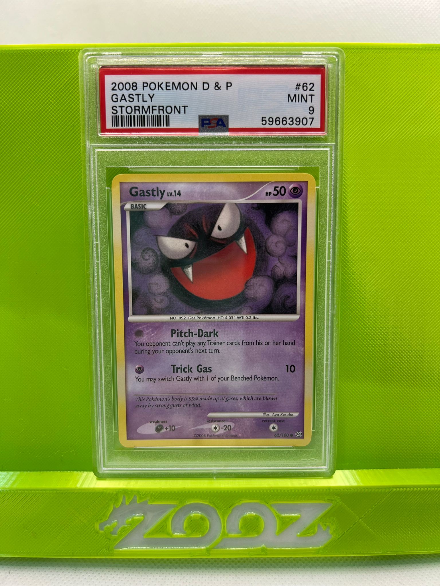 PSA 9 Pokemon Gastly #62 Diamond & Pearl Stormfront Non Holo