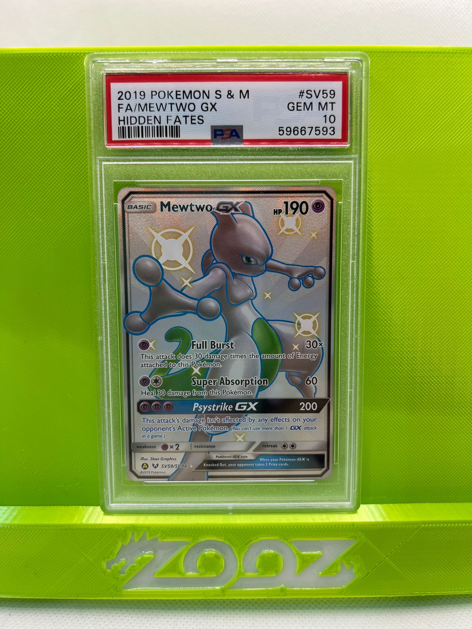 PSA 10 Pokemon Mewtwo GX #SV59 Sun & Moon Hidden Fates FA