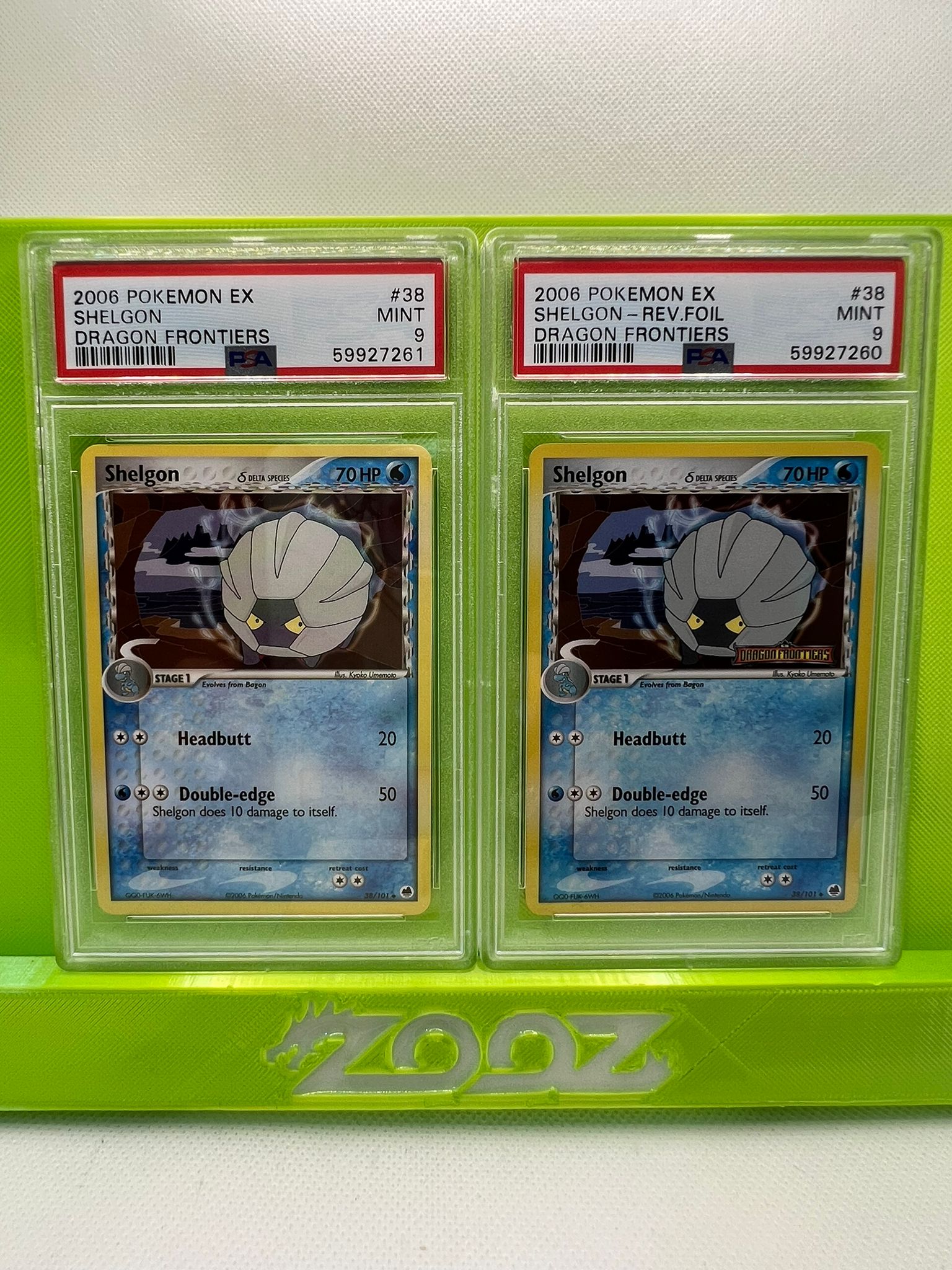 PSA 9 Pokemon EX Shelgon #38 Dragon Frontiers Non Holo + Reverse Foil