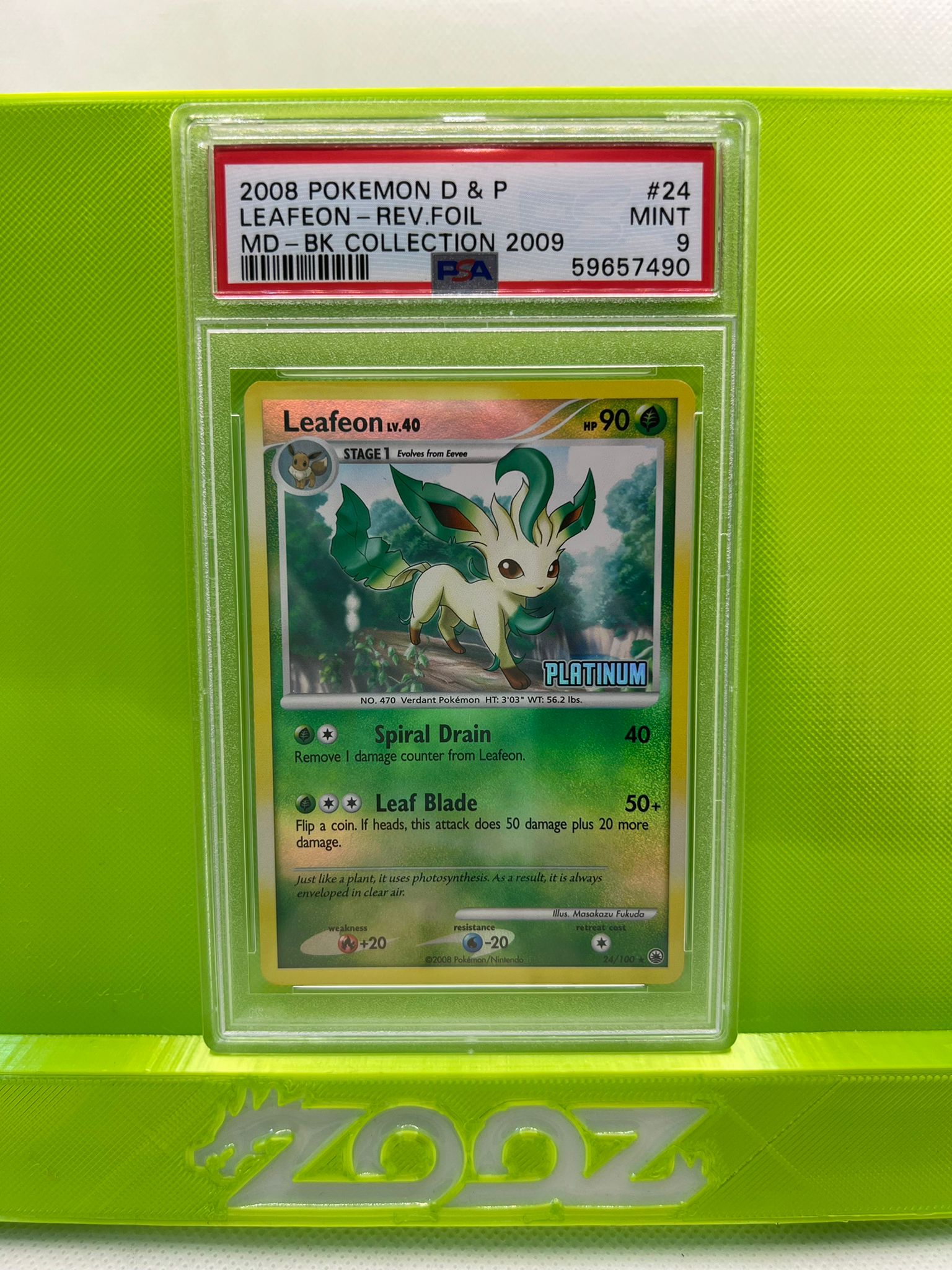 PSA 9 Pokemon Leafeon #24 Diamond & Pearl Majestic Dawn Burger King Collection Reverse Foil