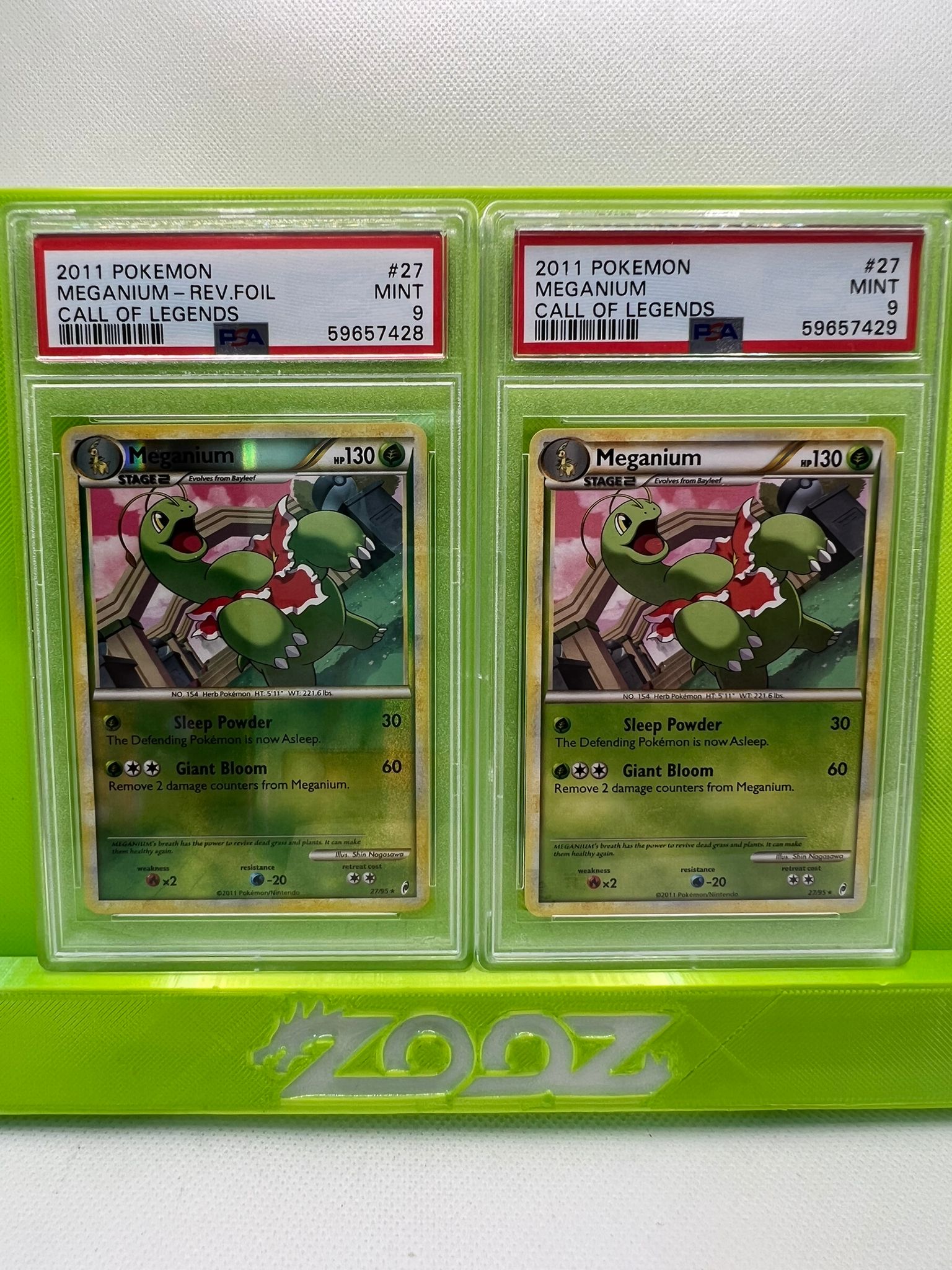 PSA 9 Pokemon Meganium #27 Call Of Legends Non Holo + Reverse Foil