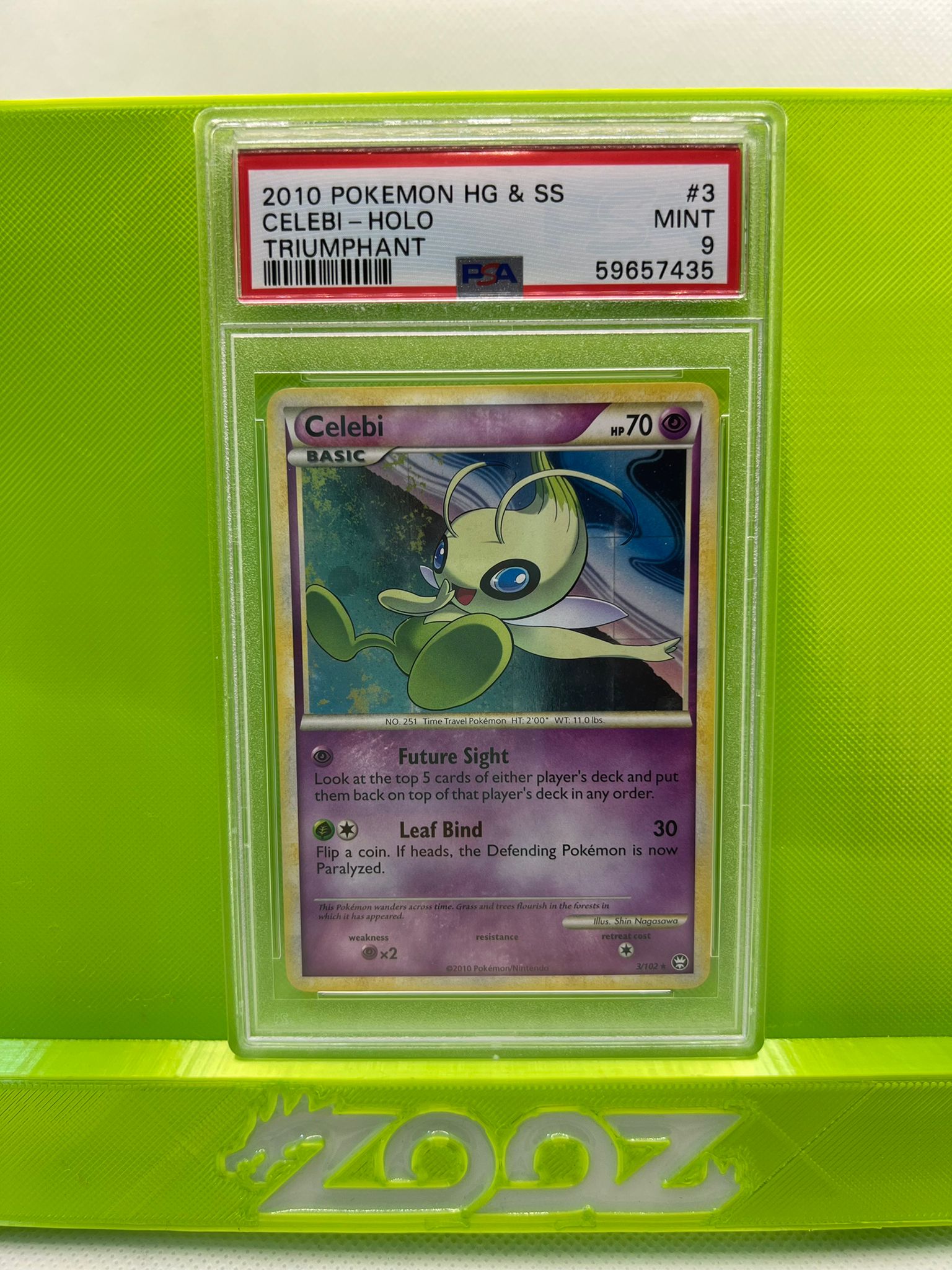 PSA 9 Pokemon Celebi #3 HeartGold & SoulSilver Triumphant Holo