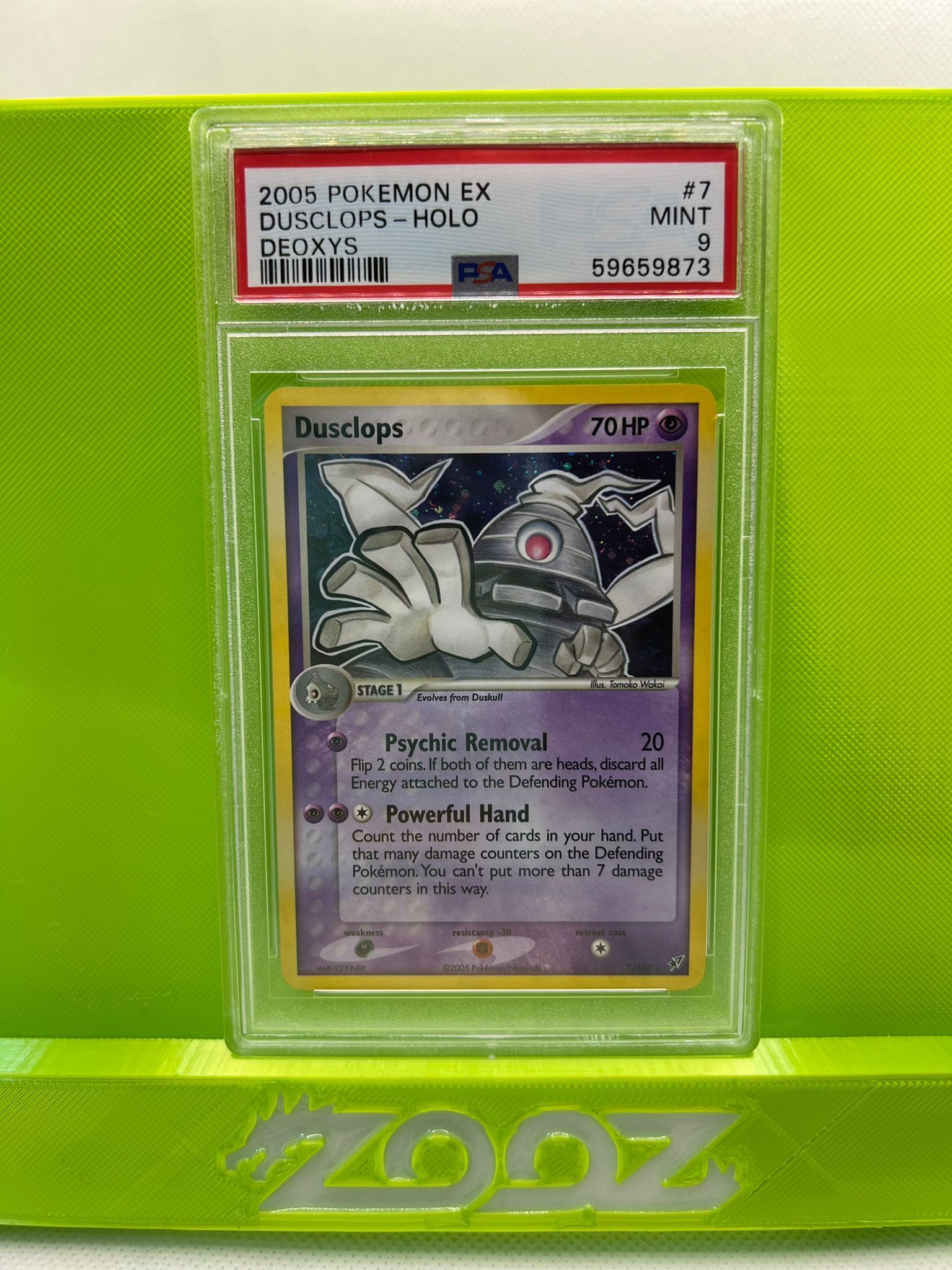 PSA 9 Pokemon EX Dusclops #7 Deoxys Holo