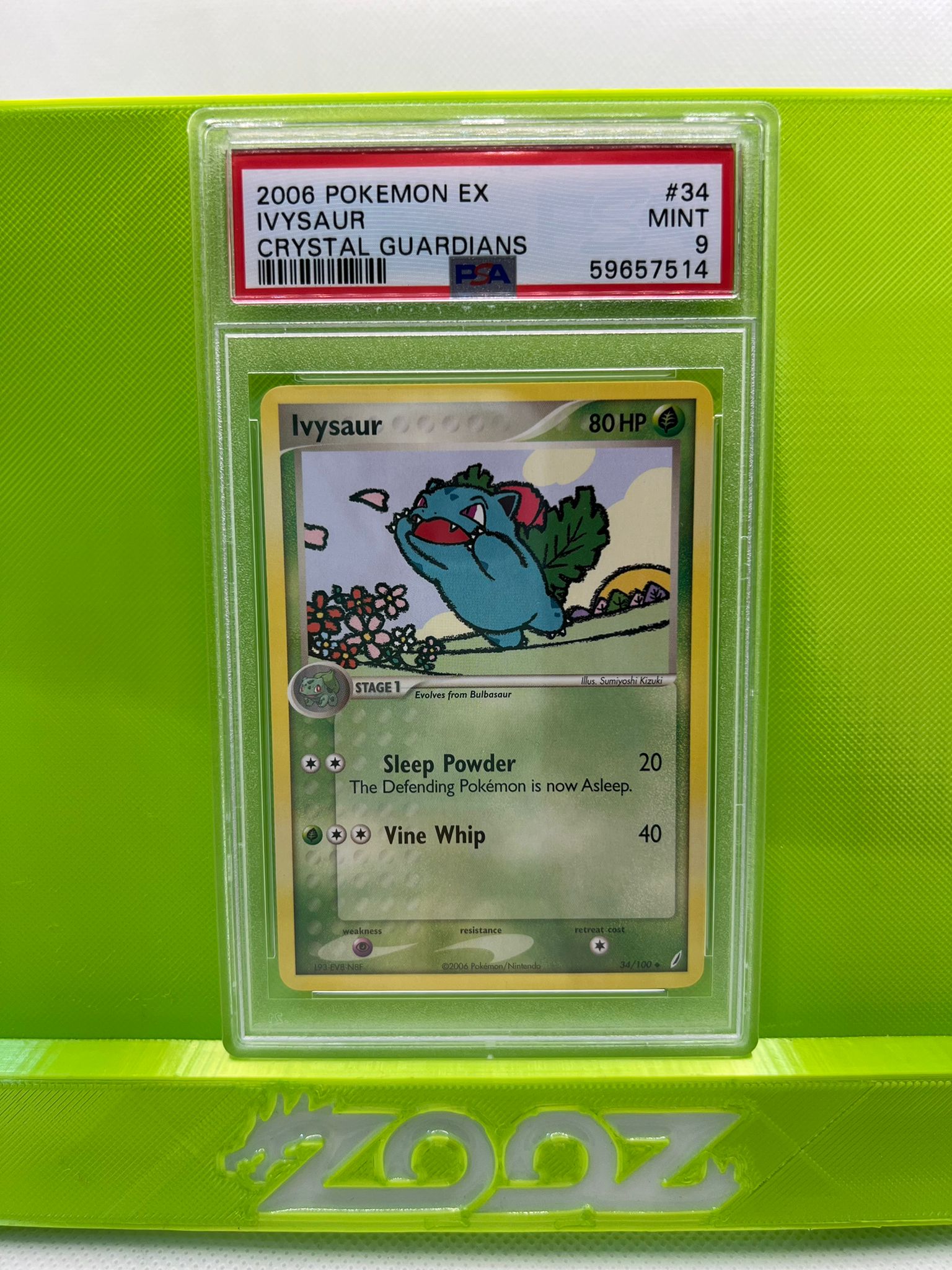 PSA 9 Pokemon EX Ivysaur #34 Crystal Guardians Non-Holo