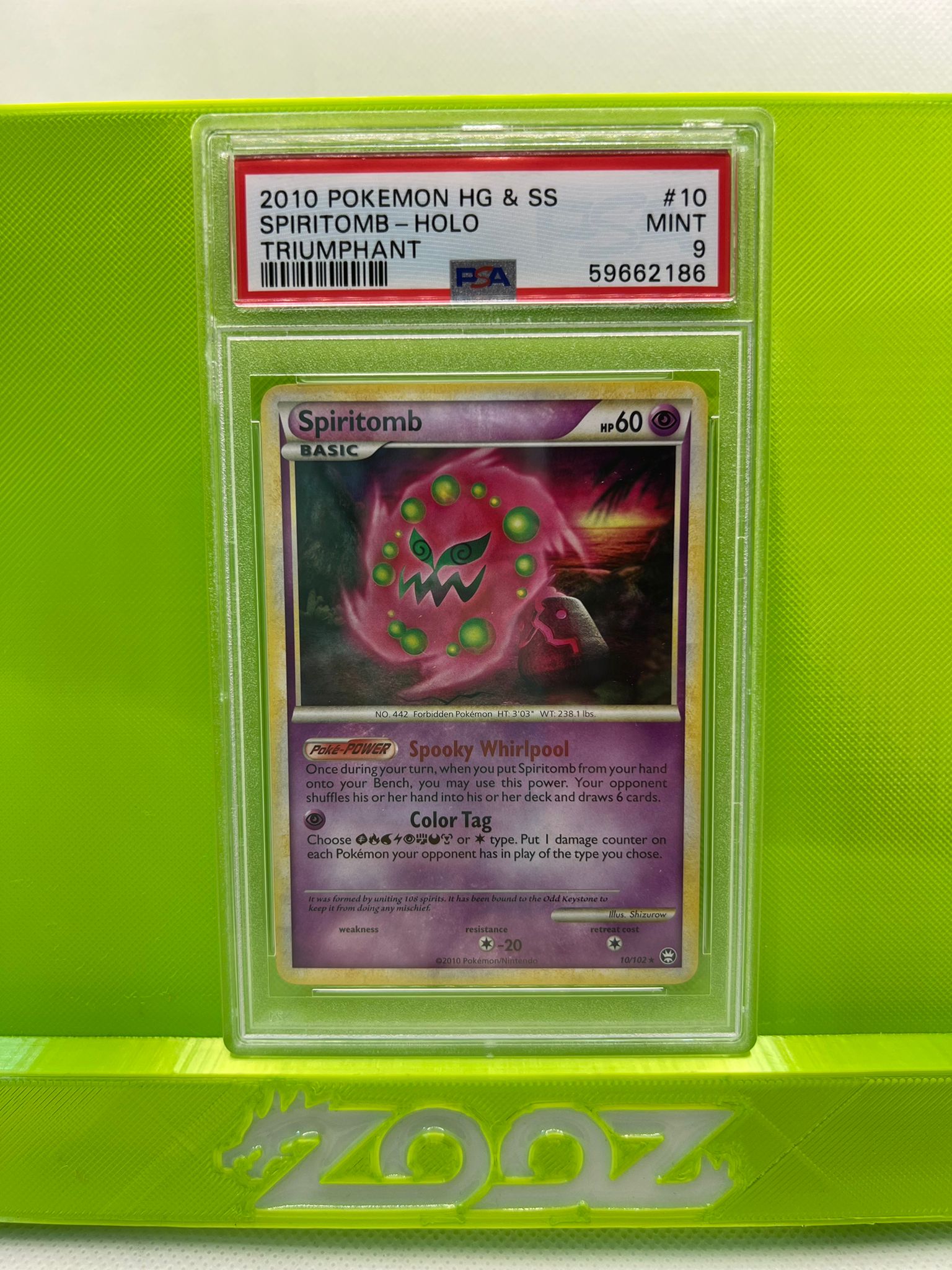 PSA 9 Pokemon Spiritomb #10 HG & SS Triumphant Holo