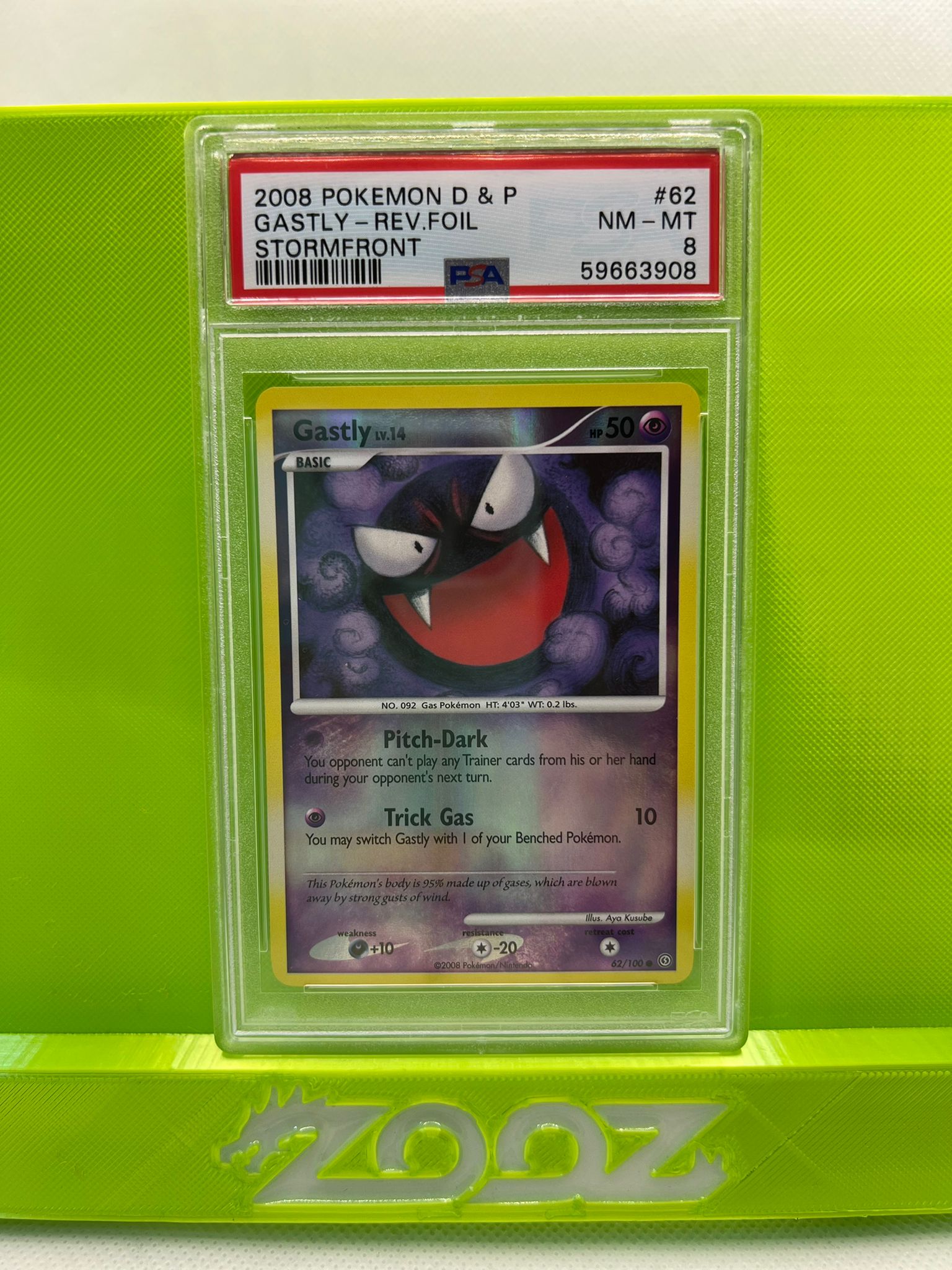 PSA 8 Pokemon Gastly #62 D & P Stormfront Reverse Foil