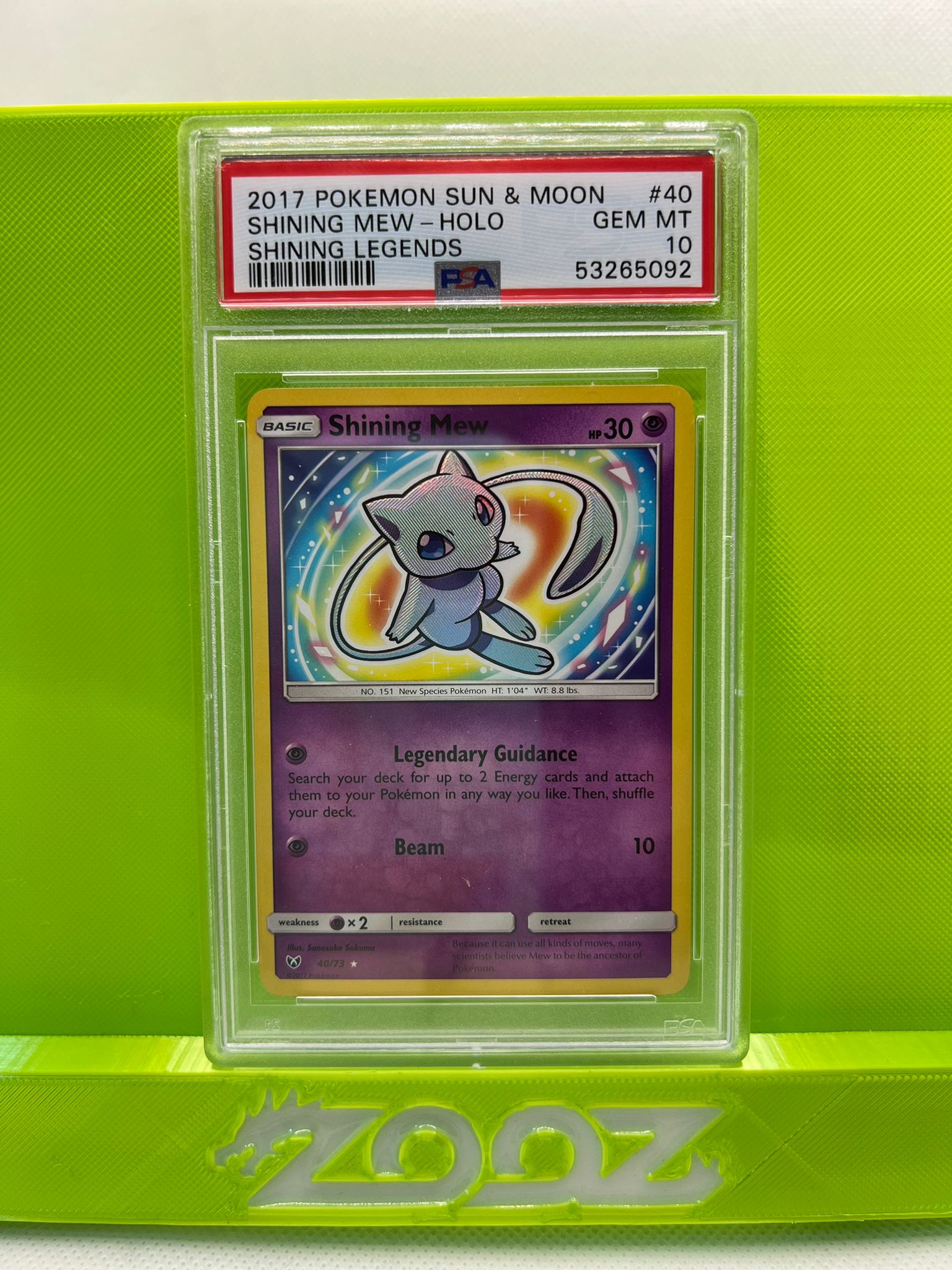 PSA 10 Pokemon Sun & Moon Shining Mew #40 Shining Legends Holo