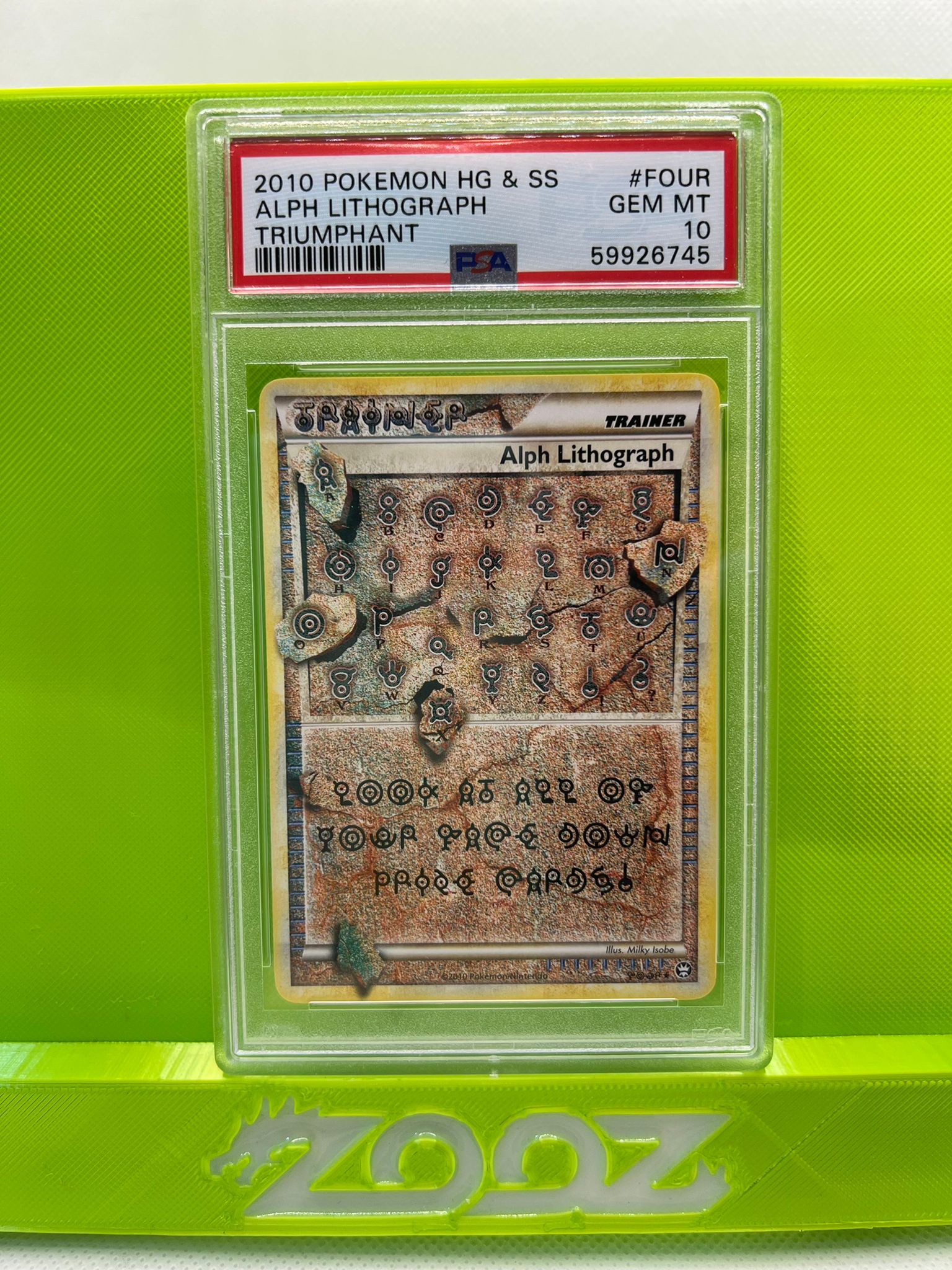 PSA 10 Pokemon HG & SS Alph Lithograph #FOUR Triumphant