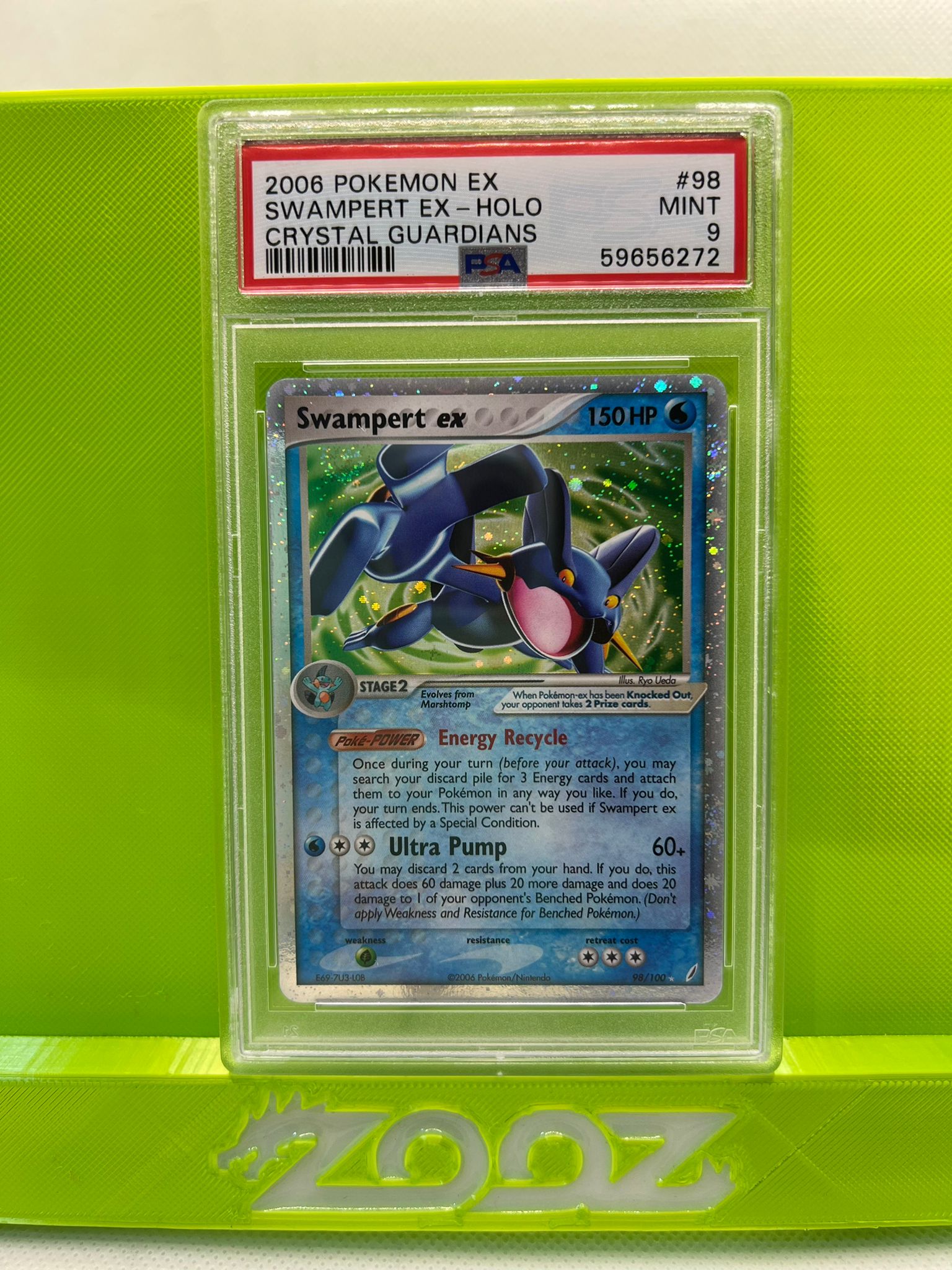 PSA 9 Pokemon EX Swampert EX #98 Crystal Guardians Holo