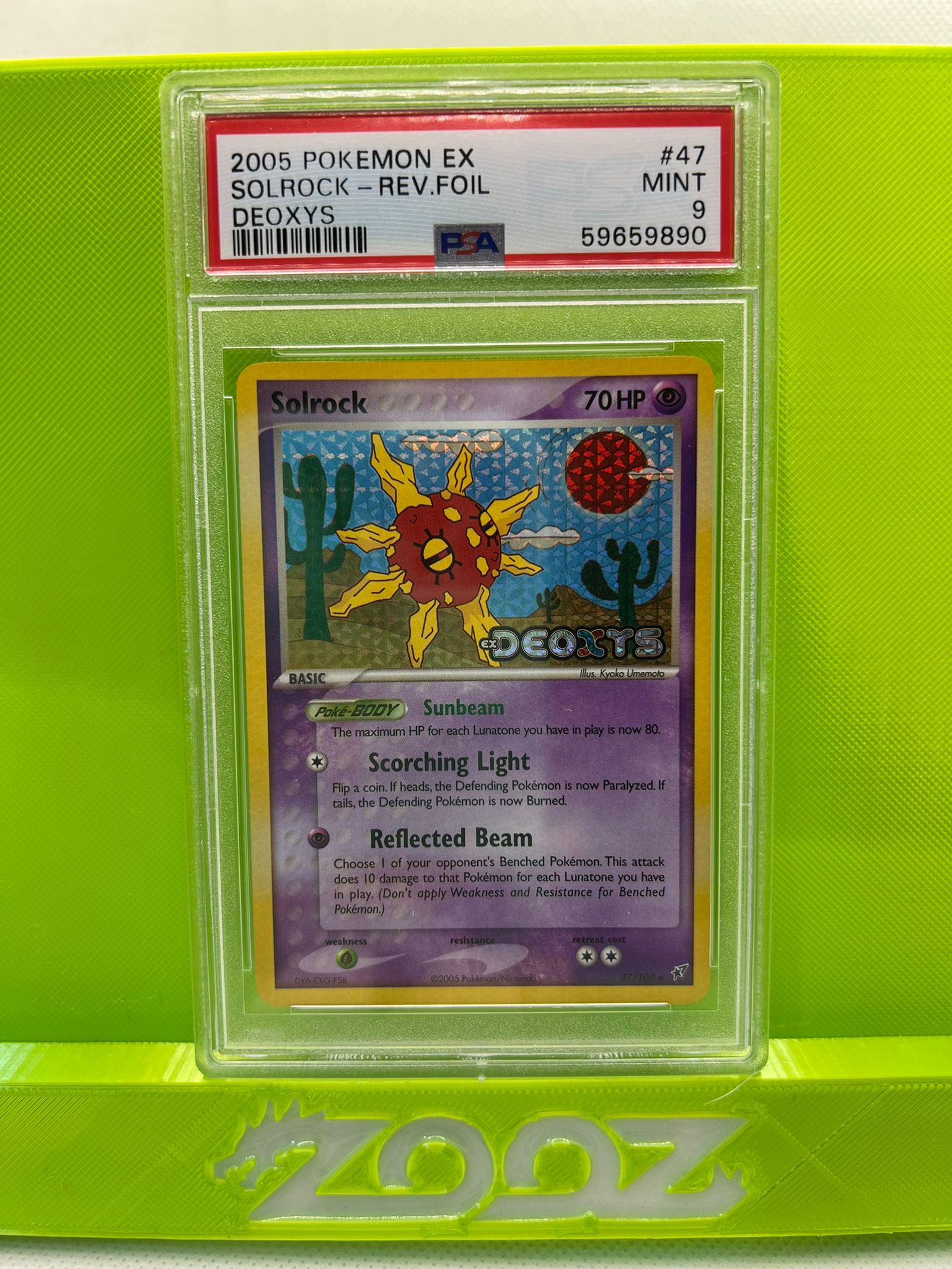 PSA 9 Pokemon EX Solrock #47 Deoxys Reverse Foil
