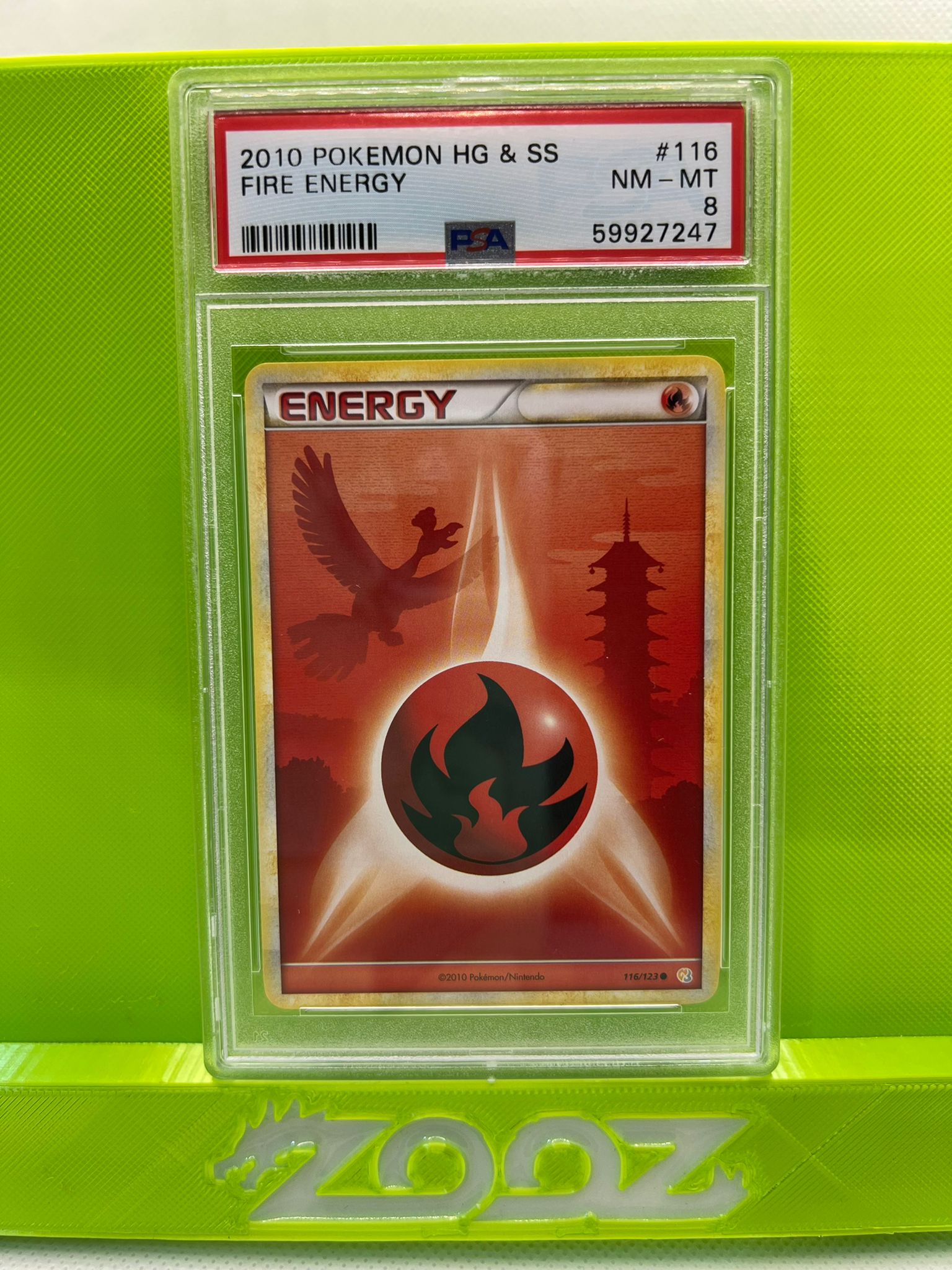 PSA 8 Pokemon HG & SS Fire Energy #116