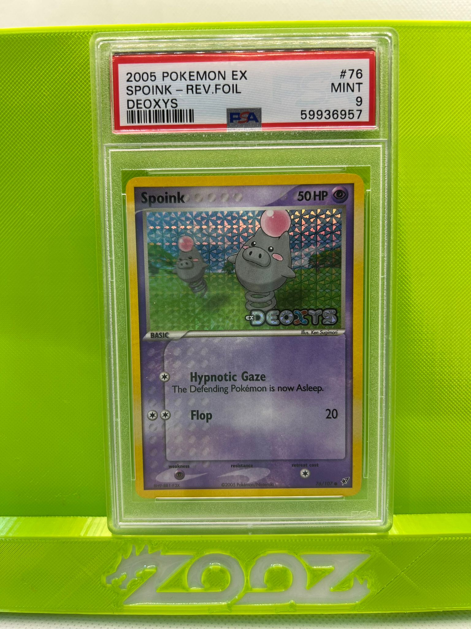 PSA 9 Pokemon EX Spoink #76 Deoxys Reverse Foil