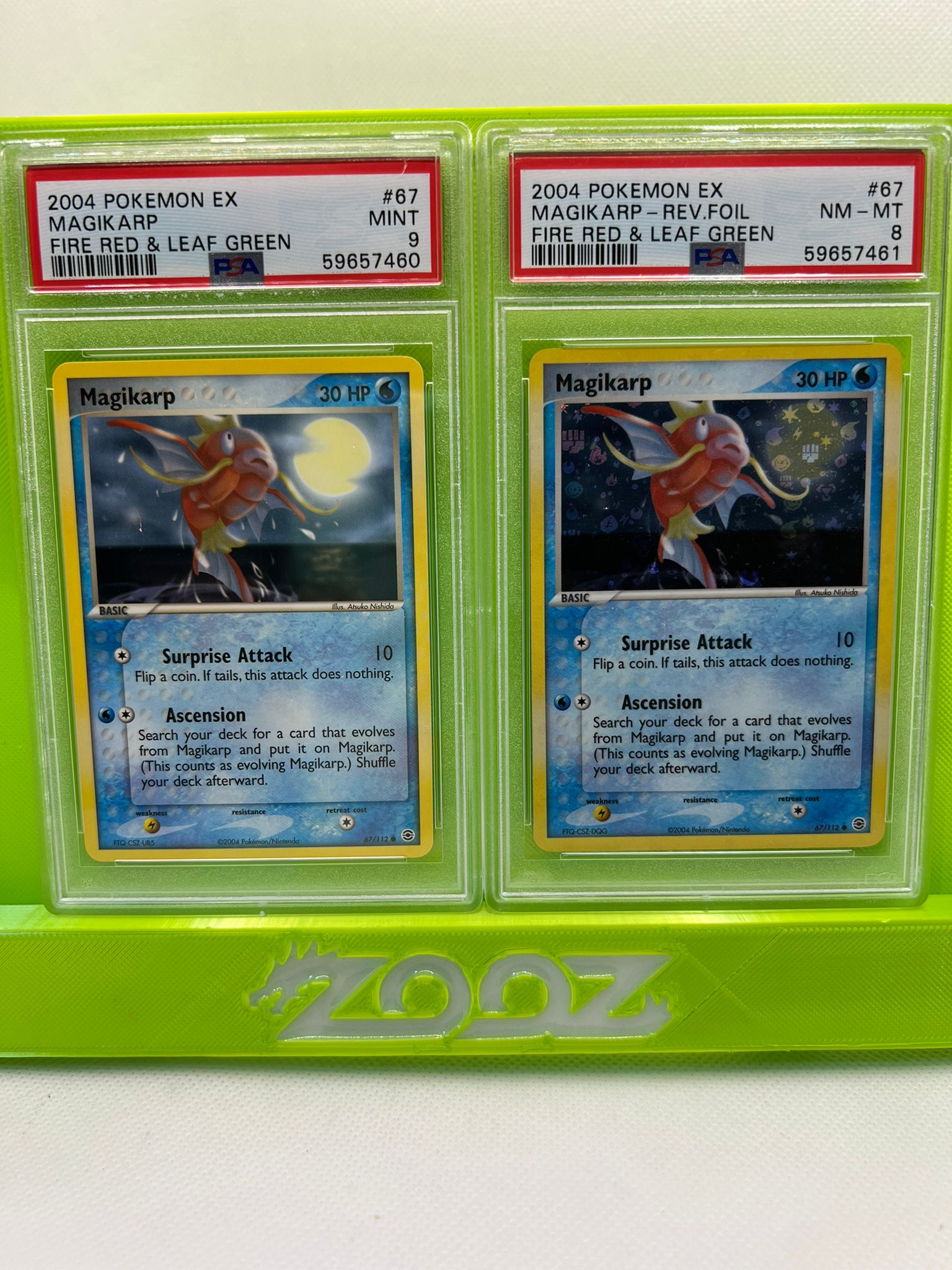 PSA 9 + 8 Pokemon EX Magikarp #67 Fire Red & Leaf Green (Non Holo) + (Reverse Foil)