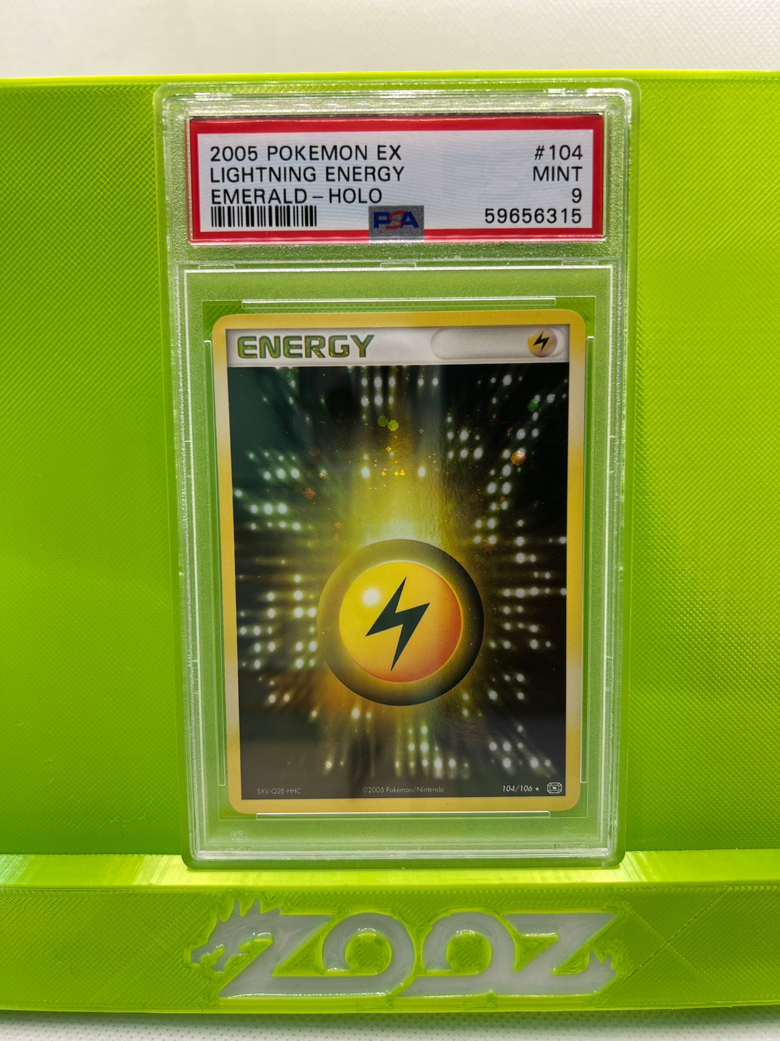 PSA 9 Pokemon EX Lighting Energy #104 Emerald Holo