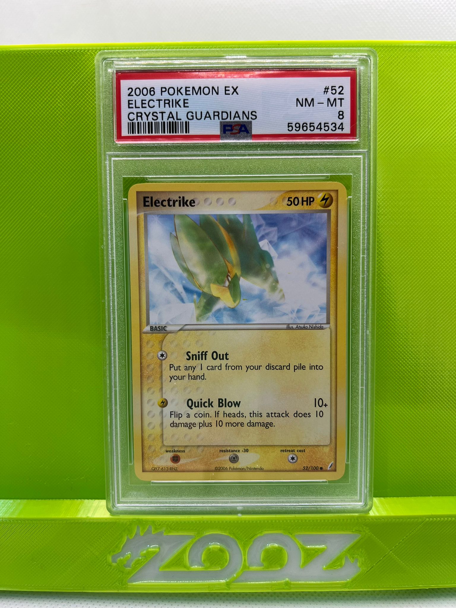 PSA 8 Pokemon Ex Electrike #52 Crystal Guardians Non Halo