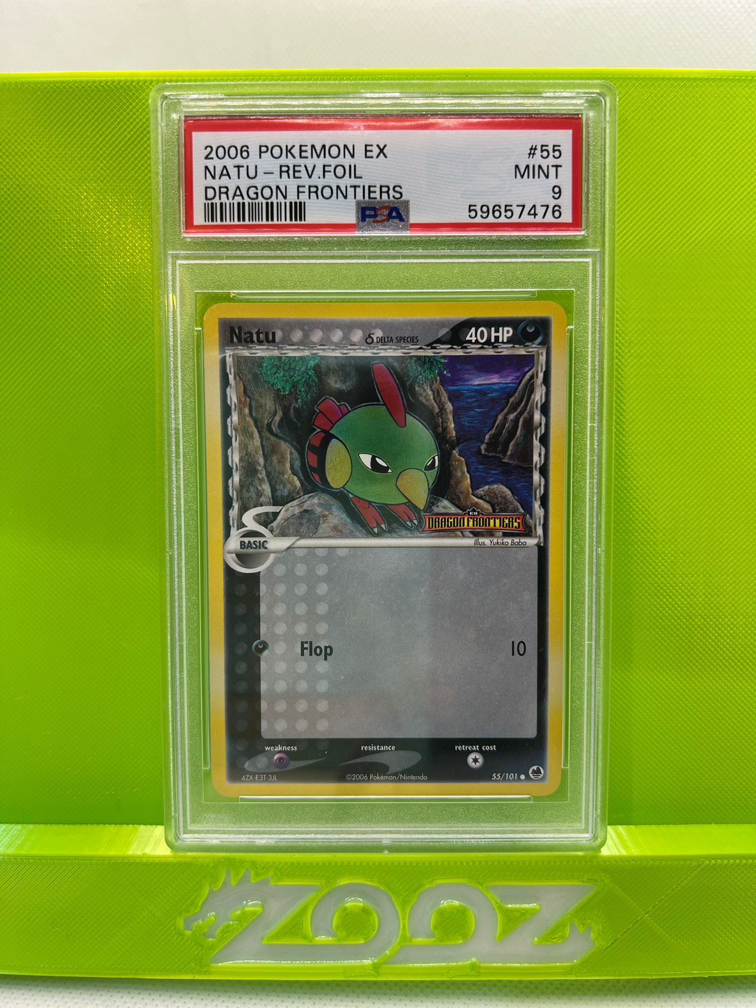 PSA 9 Pokemon EX Natu #55 Dragon Frontiers Reverse foil