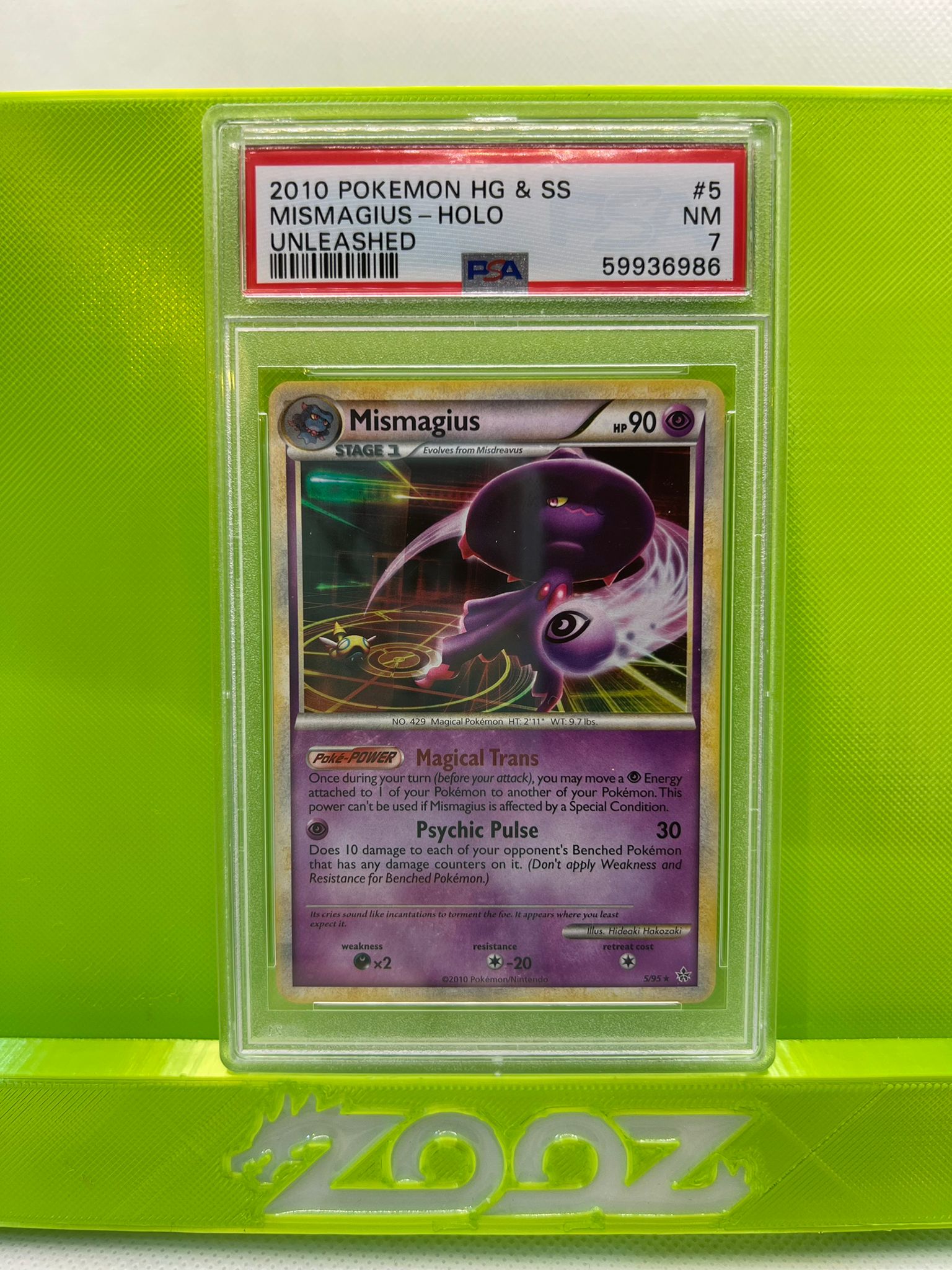 PSA 7 Pokemon HG & SS Mismagius #5 Unleashed Holo