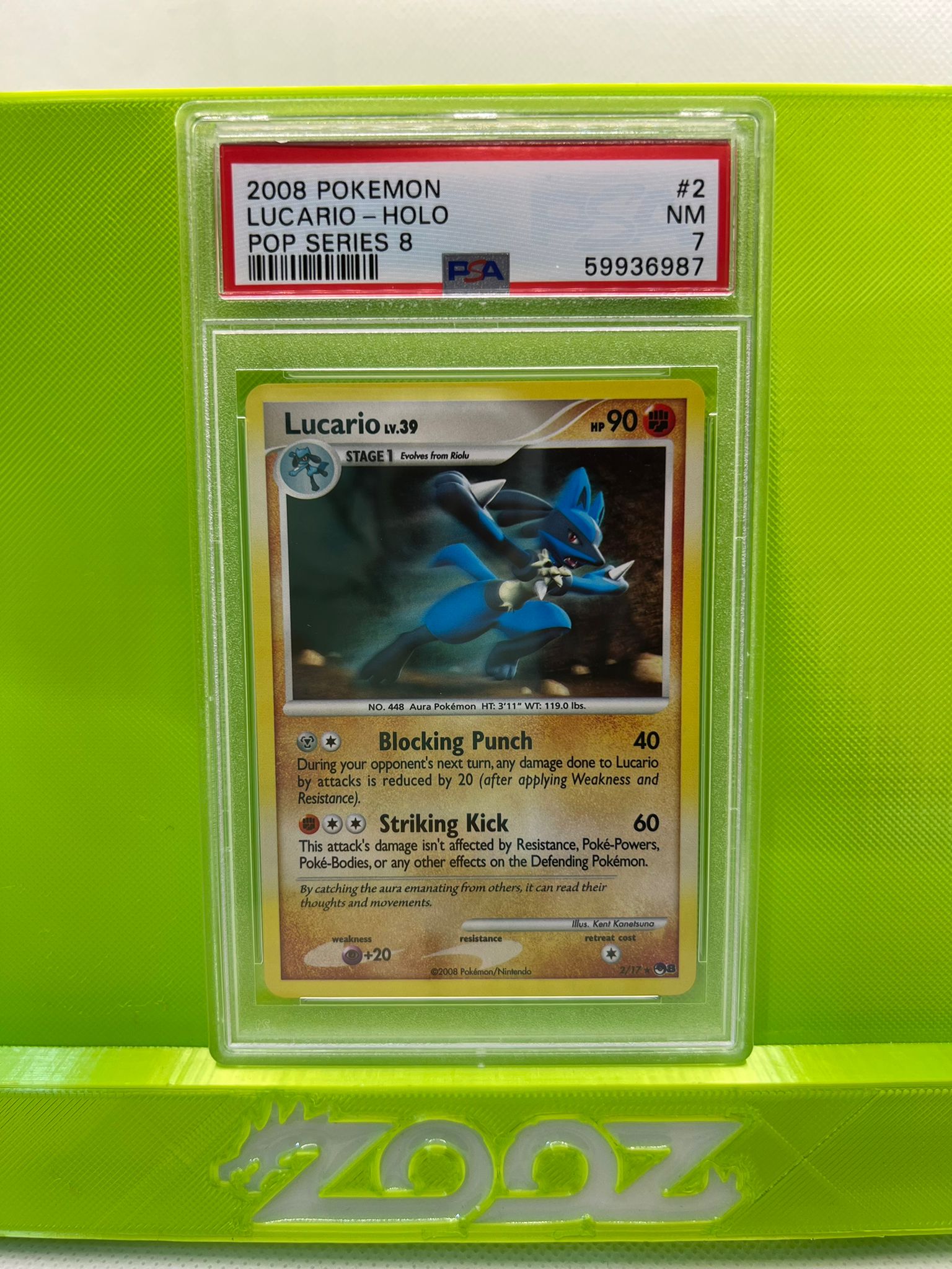 PSA 7 Pokemon Lucario #2 Pop Series 8 Holo