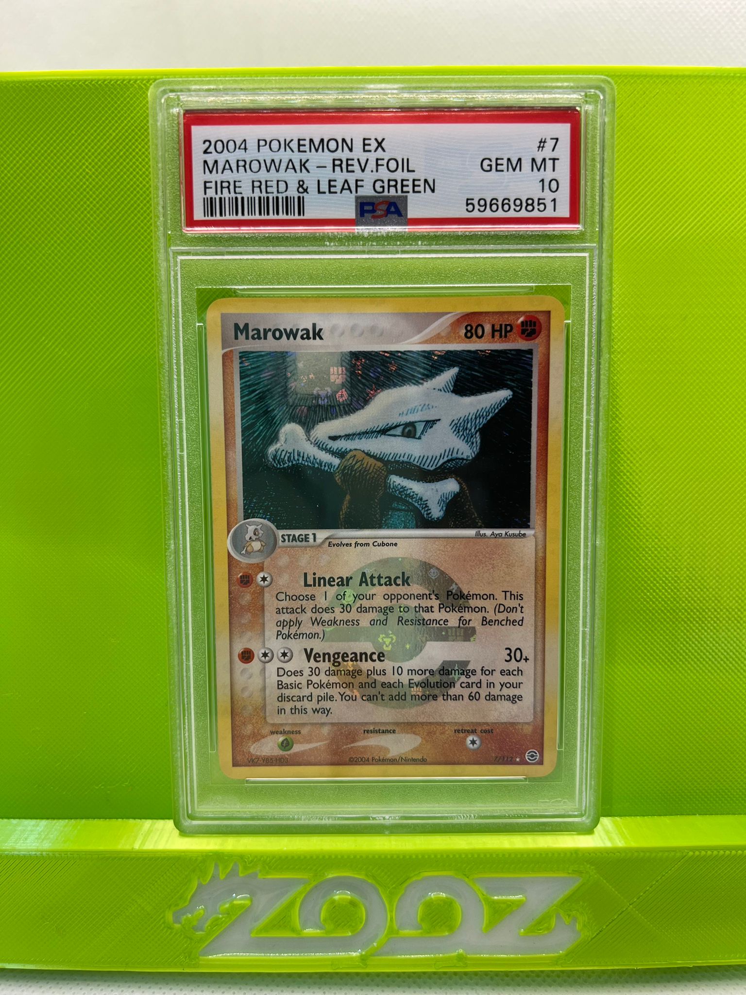 PSA 10 Pokemon EX Marowak #7 Fire Red & Leaf Green Reverse Foil