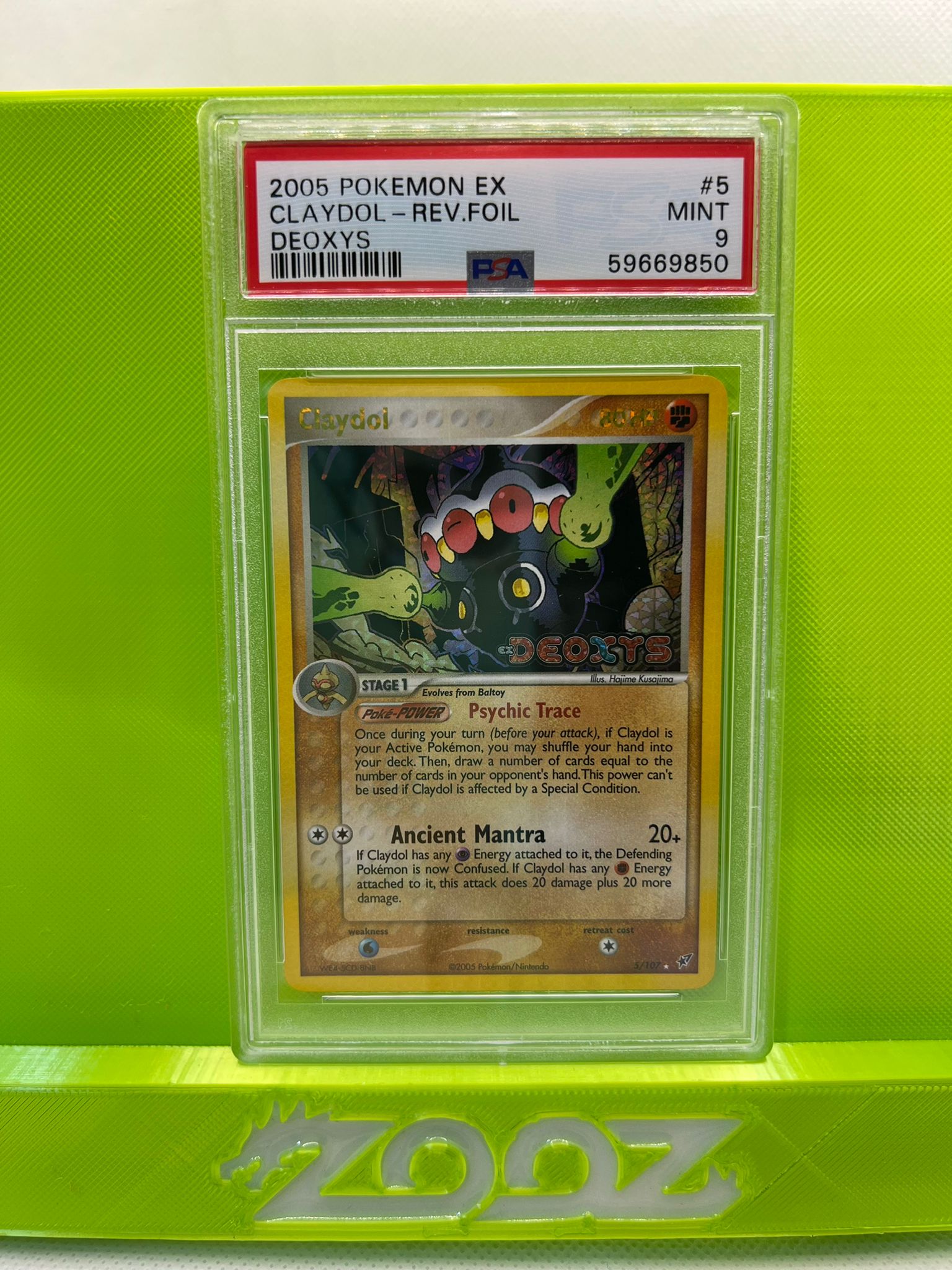 PSA 9 Pokemon EX Claydol #5 Deoxys Reverse Foil