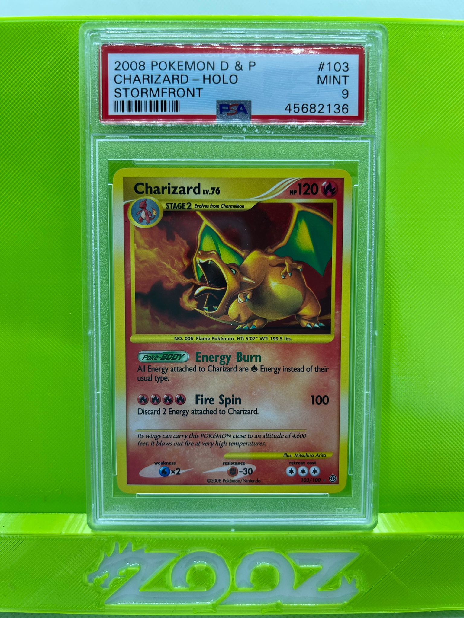 PSA 9 Pokemon D&P Charizard #103 Stormfront Holo
