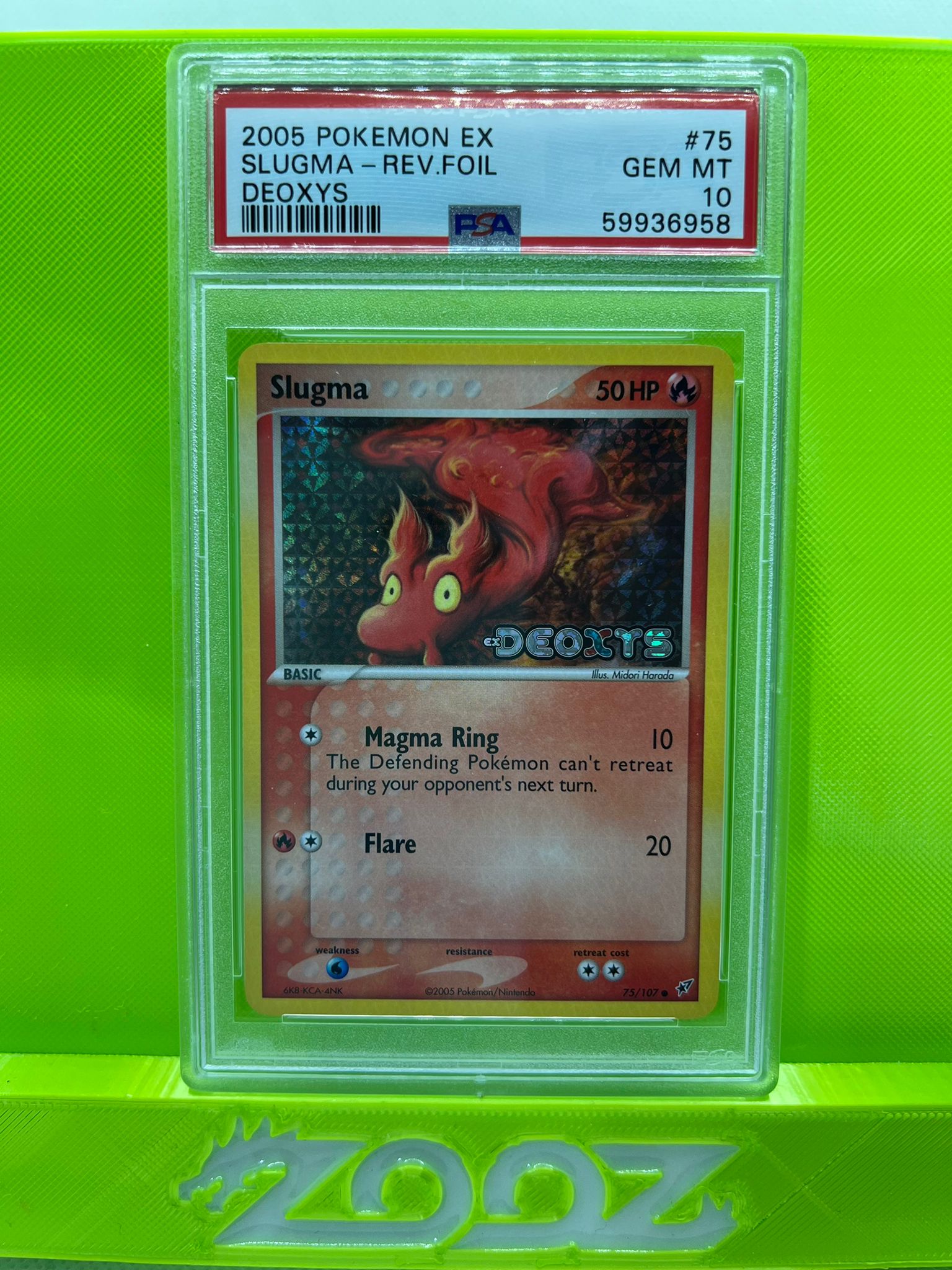 PSA 10 Pokemon EX Slugma #75 Deoxys Reverse Foil