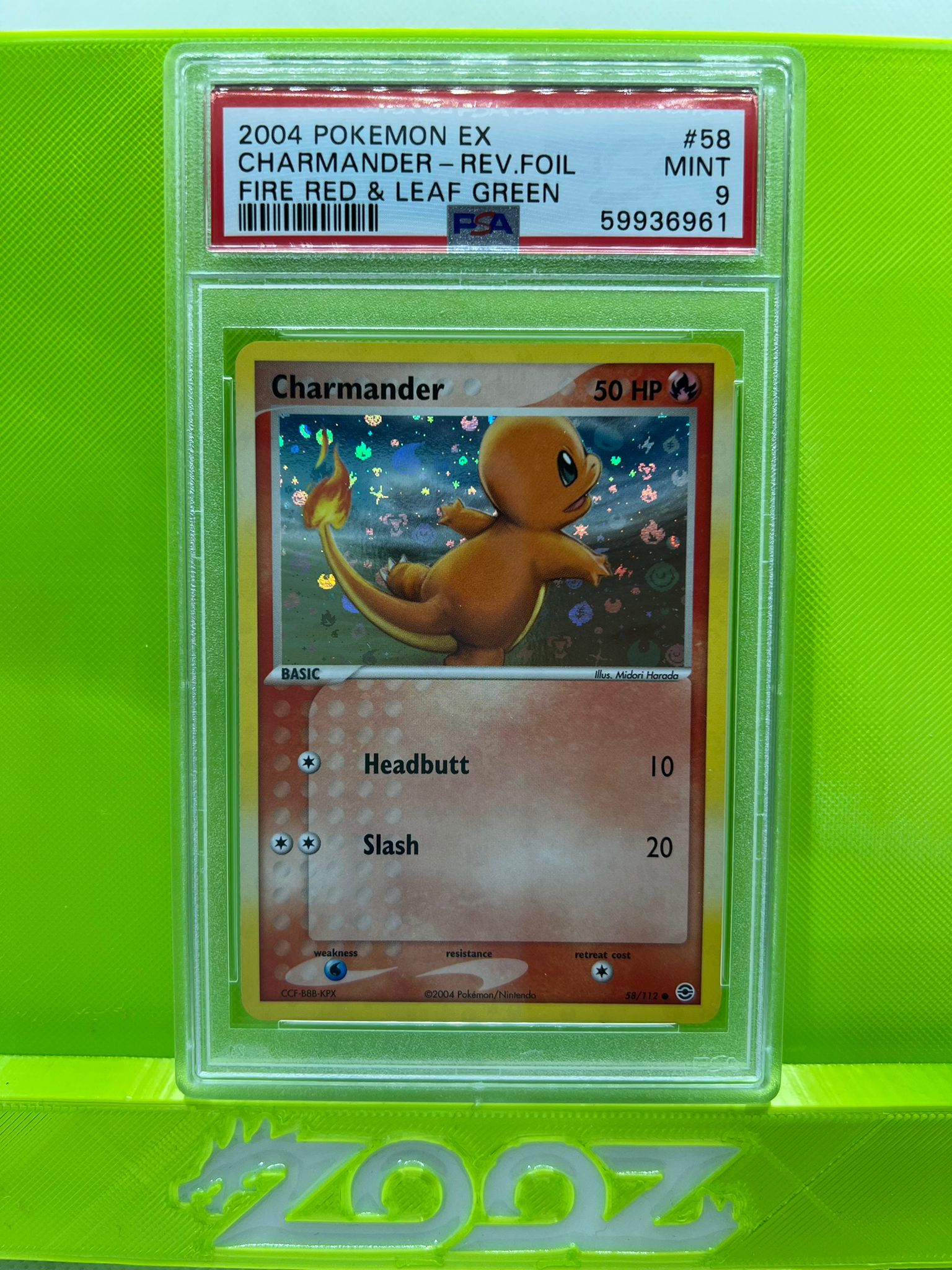 PSA 9 Pokemon EX Charmander #58 Fire Red & Leaf Green Reverse Foil