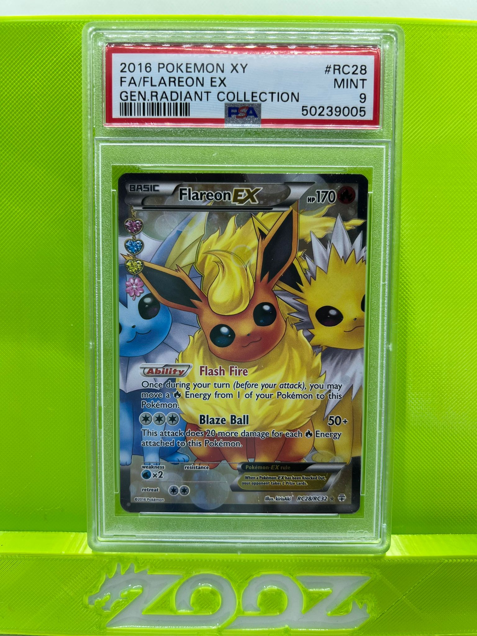 PSA 9 Pokemon XY Flareon EX #RC28 Generations Radiant Collection FA