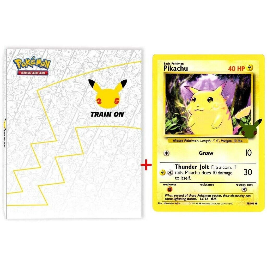 Pokemon 25th Anniversary First Partner Collector's Binder Jumbo Cards + Pikachu