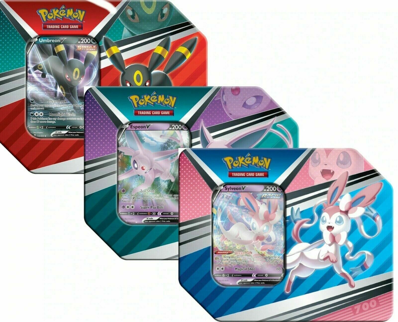 Pokémon TCG: V Heroes Tin Set of 3 - Sylveon, Umbreon, Espeon