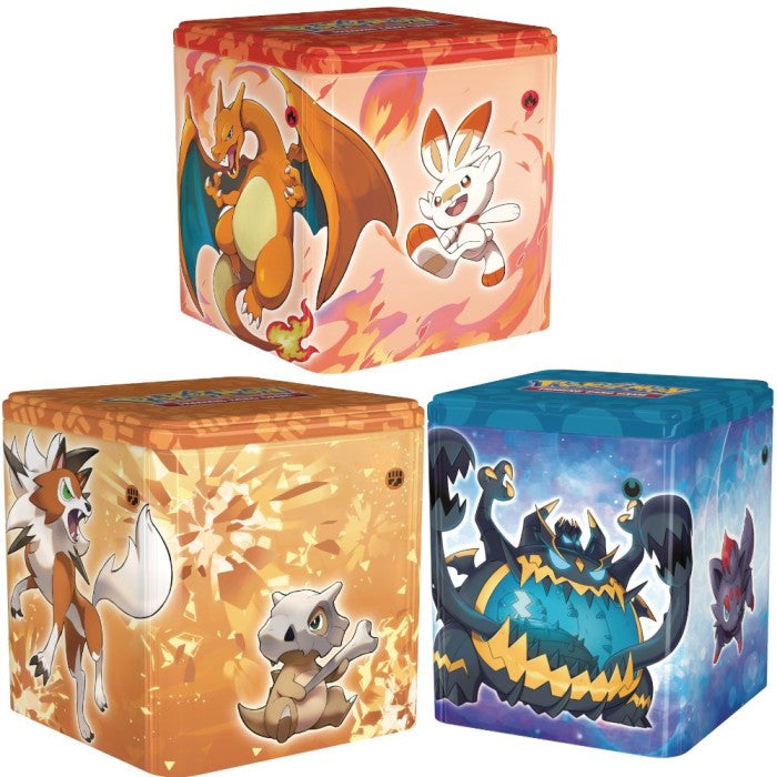 Pokemon Stacking Tins - 3 Tin Lot - Fighting, Fire, and Darkness